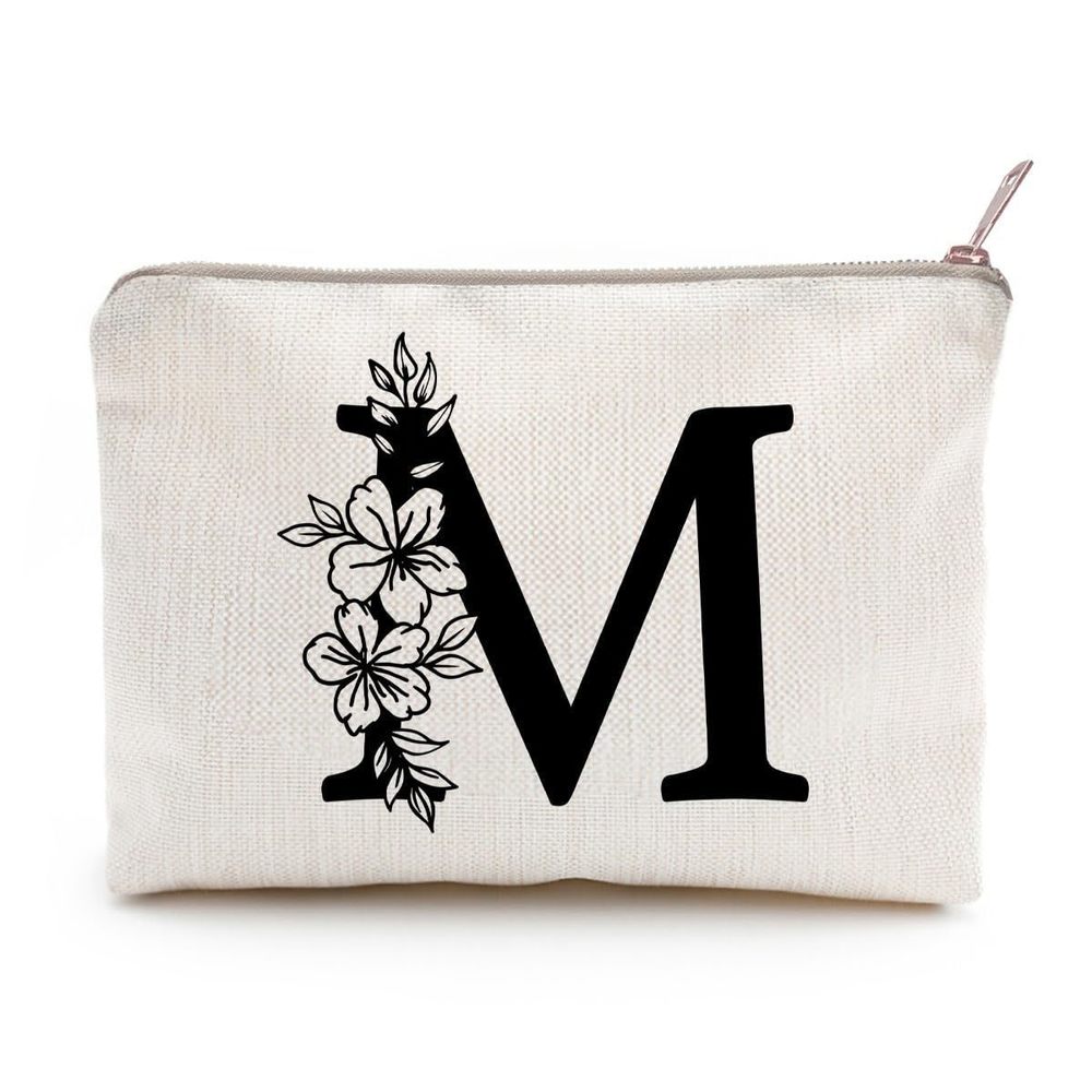 Monogram Toiletry Makeup Bag Personalized Travel Cosmetic Bag Floral Initial🐭